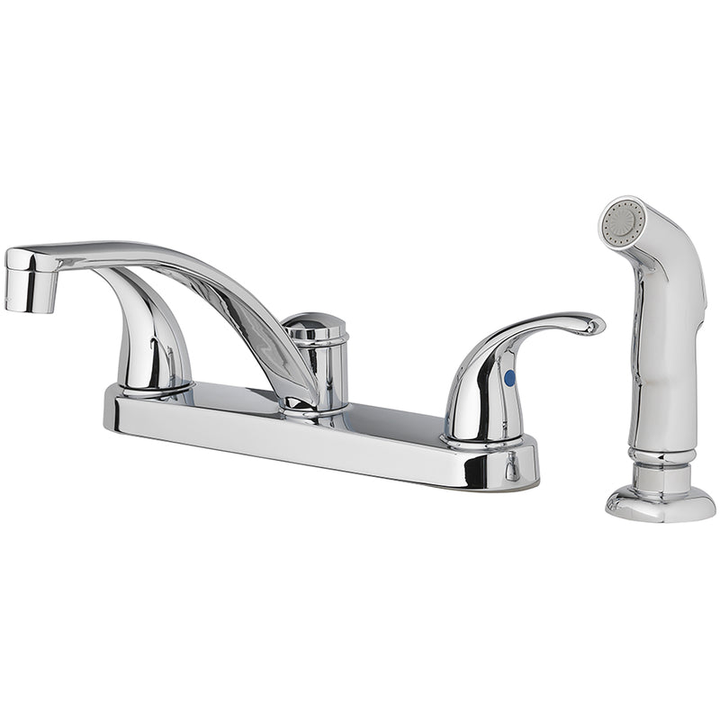 OAKBROOK - OakBrook Two Handle Chrome Kitchen Faucet Side Sprayer Included