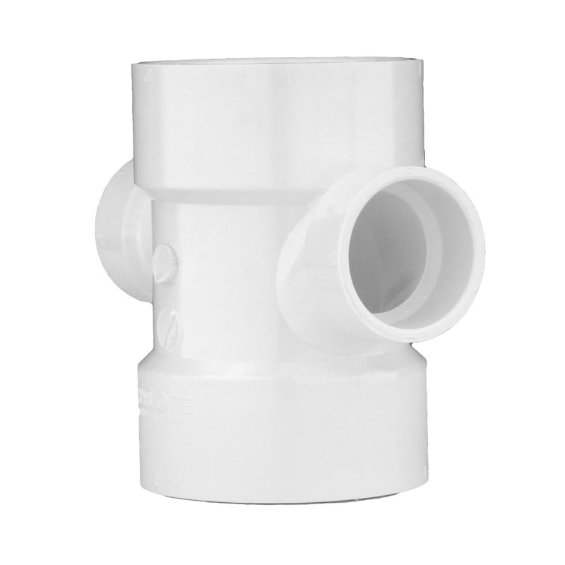 CHARLOTTE PIPE - Charlotte Pipe Schedule 40 2 in. Hub X 2 in. D Hub PVC Sanitary Tee 1 pk [PVC004290600]