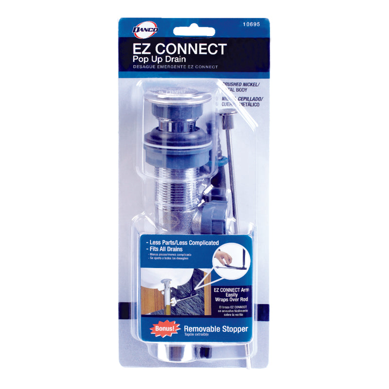 B & K - Danco EZ Connect 1-1/4 in. D Nickel Pop-Up Lavatory Drain