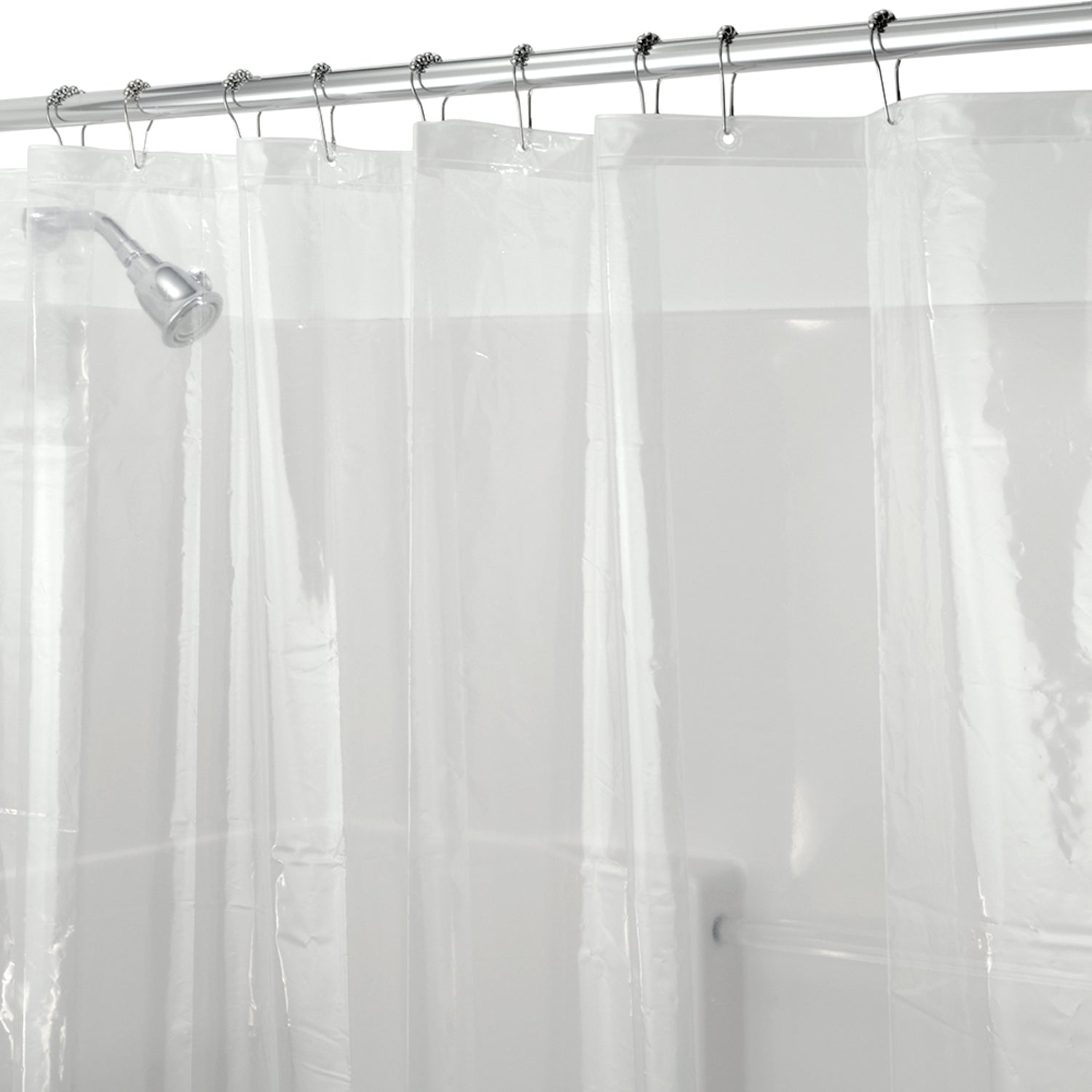 iDesign 72 in. H X 72 in. W Clear Solid Shower Curtain Liner PEVA