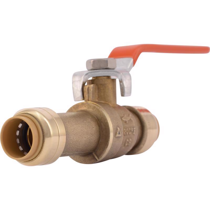 SHARKBITE - SharkBite 1/2 in. Brass Push Fit Slip Ball Valve Full Port