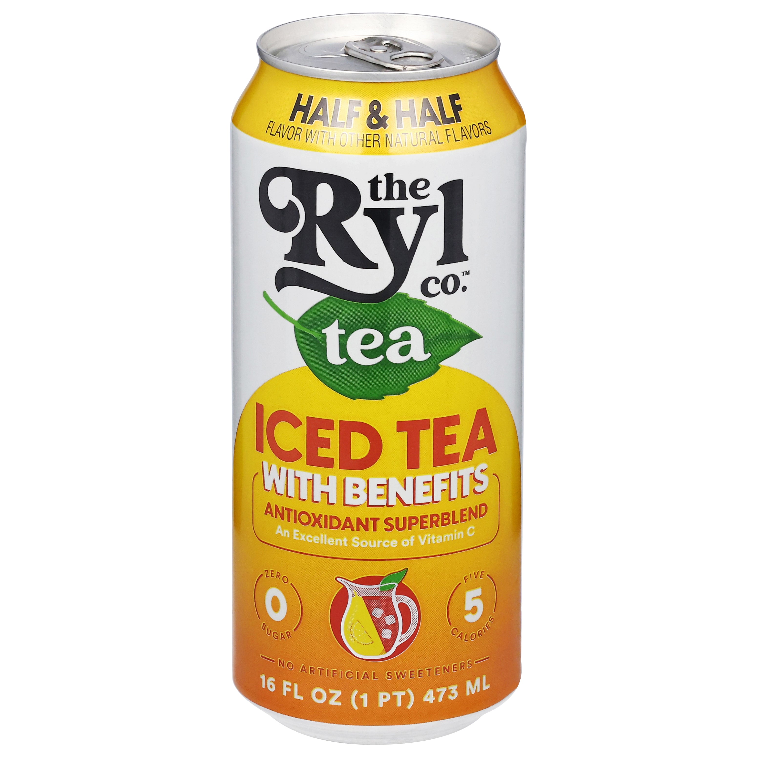 The Ryl Co. Antioxidant Superblend Half & Half Iced Tea with Benefits 16 fl oz - Case of 12