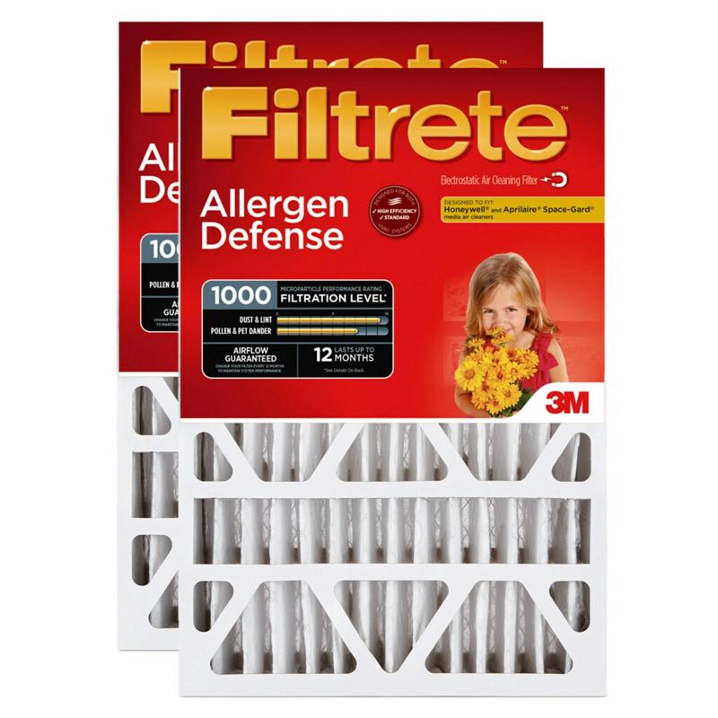 B & K - Filtrete 20 in. W X 25 in. H X 4 in. D Pleated 11 MERV Pleated Allergen Air Filter 2 pk