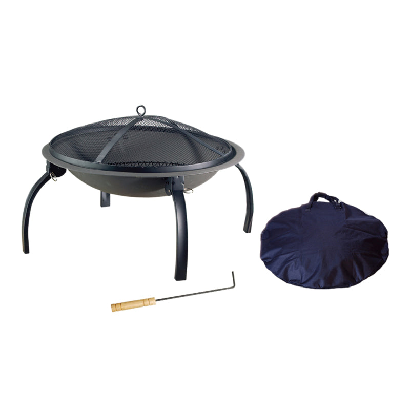 LIVING ACCENTS - Living Accents 29.5 in. W Steel Round Wood Fire Pit