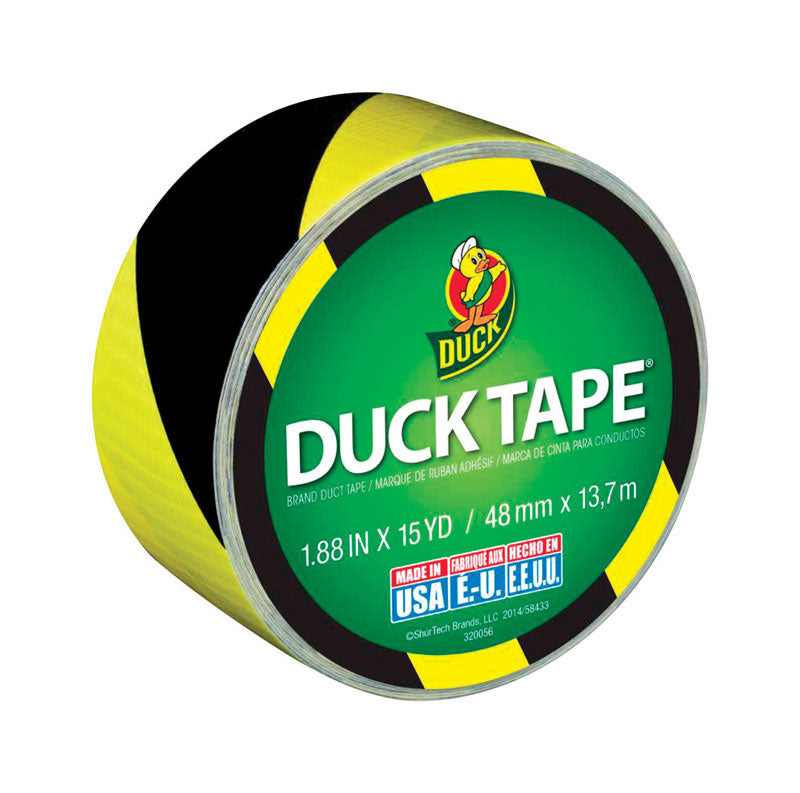 B & K - Duck 1.88 in. W X 15 yd L Black/Yellow Stripe Duct Tape