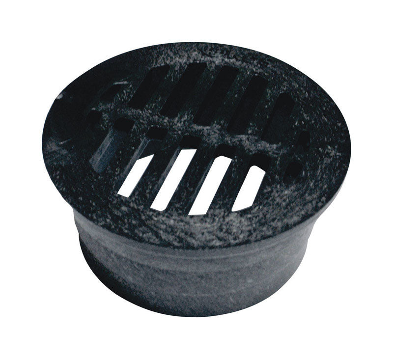 B & K - NDS 3 in. Black Round Polyethylene Drain Grate