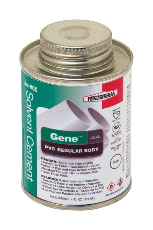 RECTORSEAL - RectorSeal Gene Clear Solvent Cement For PVC 4 oz
