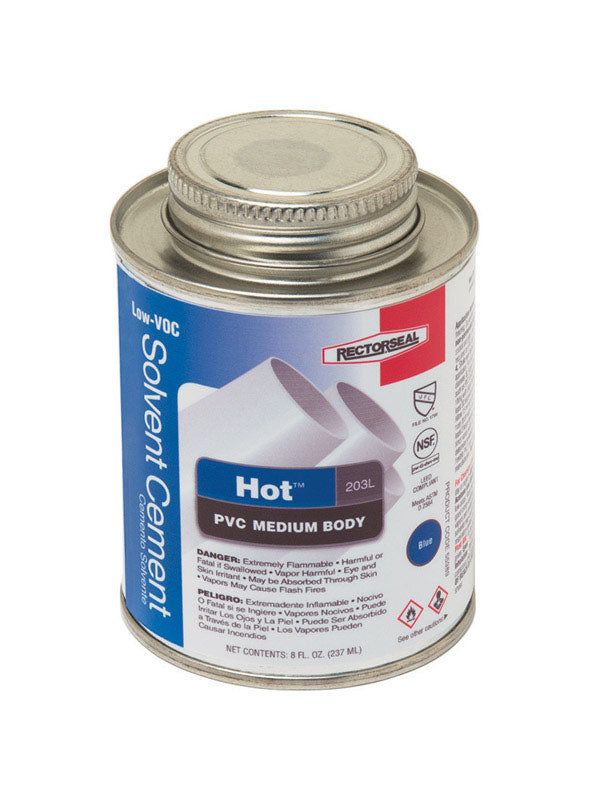 RECTORSEAL - RectorSeal Hot Blue Solvent Cement For PVC 8 oz