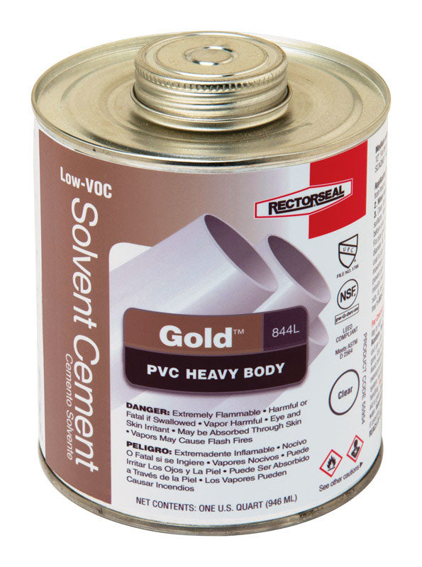 RECTORSEAL - RectorSeal Gold Clear Solvent Cement For PVC 32 oz