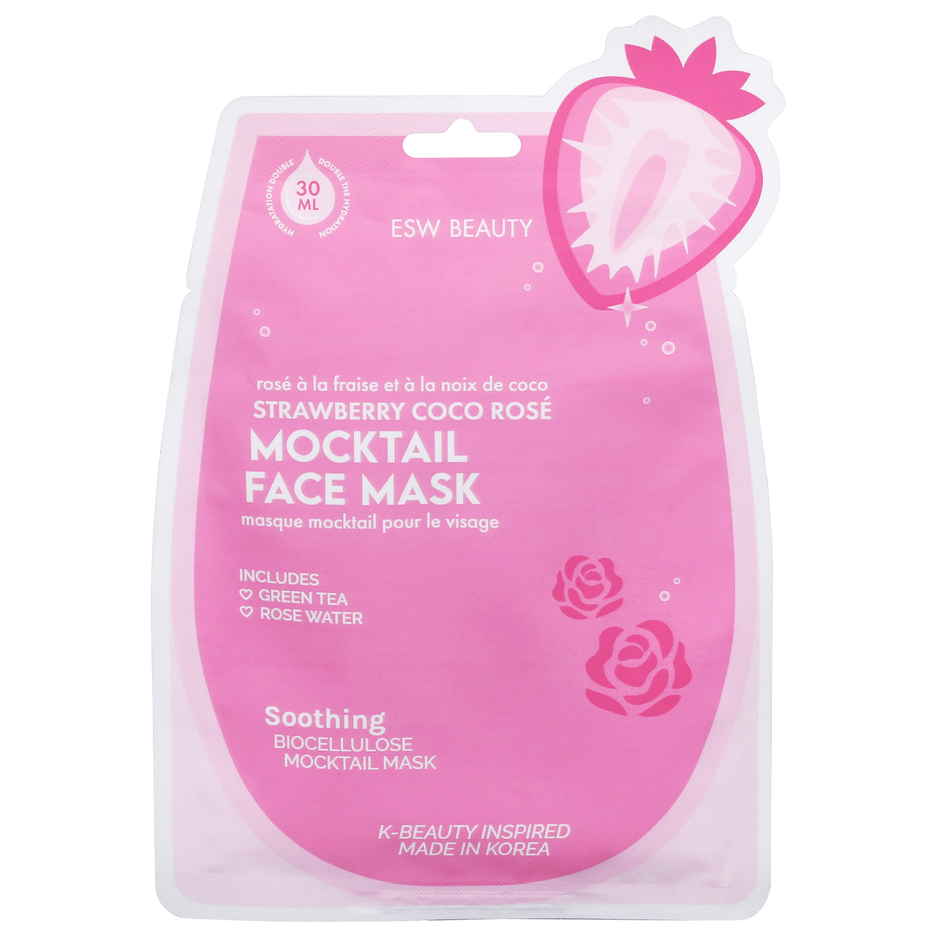ESW Beauty Strawberry Coco Rose Mocktail Face Mask 1.01 fl oz - Case of 10