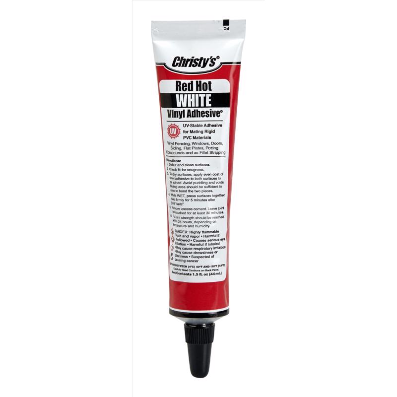 KEENEY MANUFACTURING - Christy's Red Hot White Adhesive and Sealant For PVC/Vinyl 1.5 oz