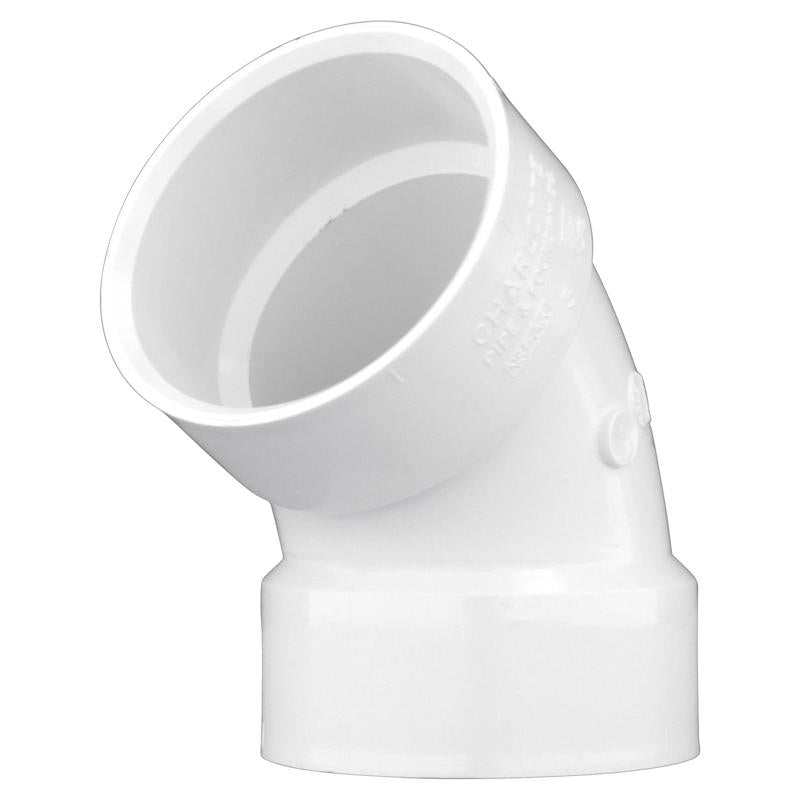 CHARLOTTE PIPE - Charlotte Pipe Schedule 40 4 in. Hub X 4 in. D Hub PVC Elbow 1 pk