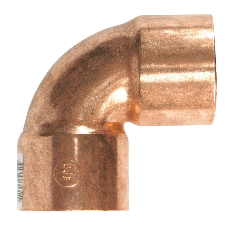 NIBCO - NIBCO 1-1/2 in. Sweat X 1-1/2 in. D Sweat Copper 90 Degree Elbow 1 pk [W01520D]