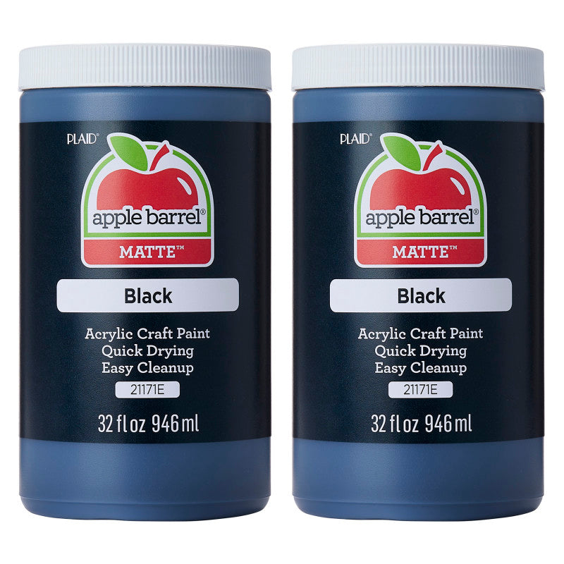 Acrylic Paint Matte, 32oz., Black, Pack of 2