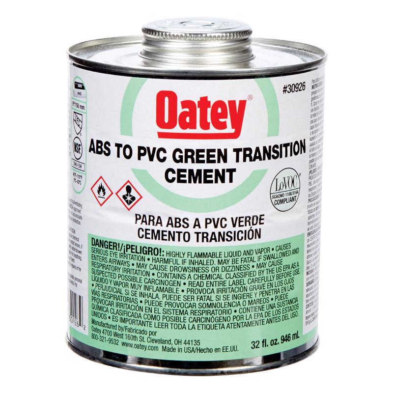 KEENEY MANUFACTURING - Oatey Green Transition Cement For ABS/PVC 32 oz [30926]