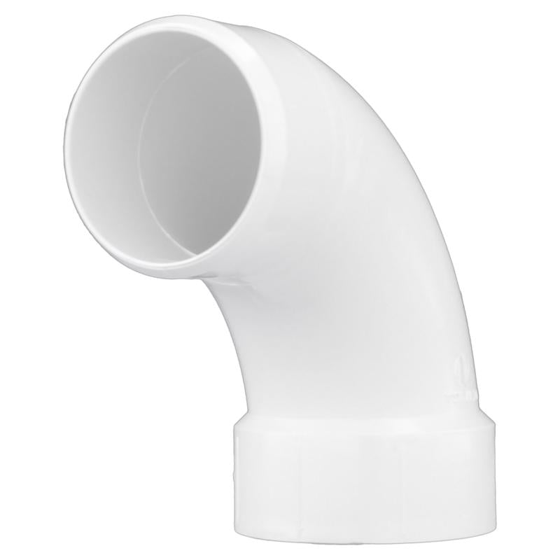 KEENEY MANUFACTURING - Charlotte Pipe Schedule 40 3 in. Spigot X 3 in. D Hub PVC 90 Degree Elbow 1 pk