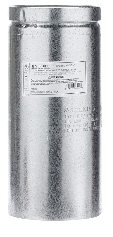 SELKIRK - Selkirk 5 in. D X 12 in. L Aluminum Round Gas Vent Pipe - Case of 2