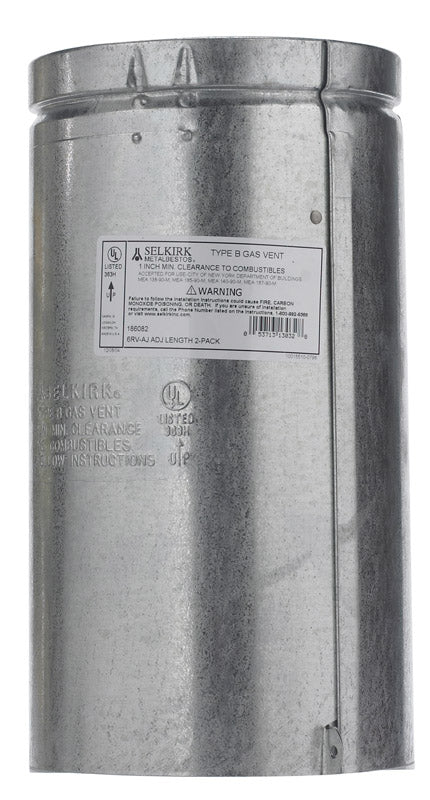 SELKIRK - Selkirk 6 in. D X 12 in. L Aluminum Round Gas Vent Pipe - Case of 2