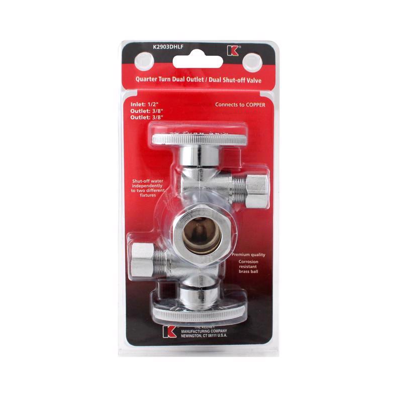 KEENEY - Keeney 3/8 in. Compression in. X 3/8 in. Compression Brass Shut-Off Valve