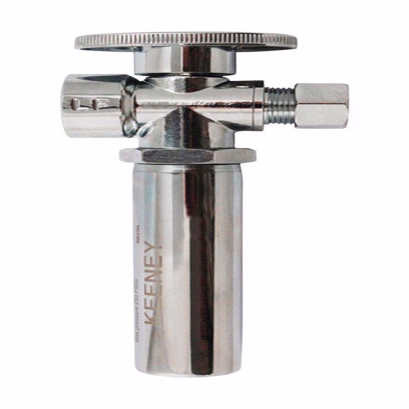 KEENEY - Keeney 5/8 in. CTS in. X 3/8 in. Compression Brass Shut-Off Valve with Water Hammer [K2068WHALF]