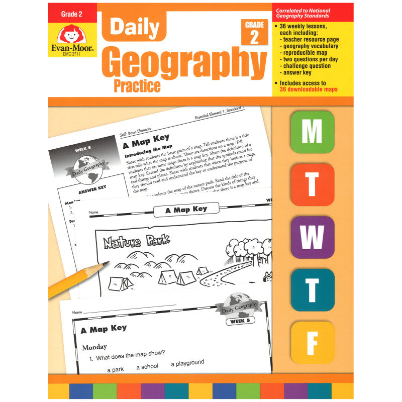 EVAN-MOOR - Daily Geography Practice Book, Grade 2