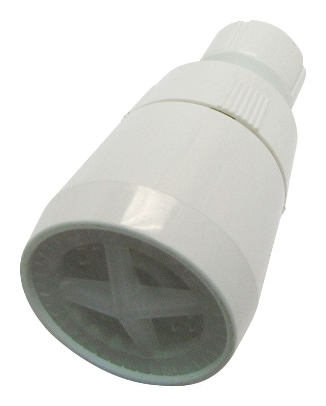 PLUMB PAK - Plumb Pak White Plastic 1 settings Showerhead 2 gpm