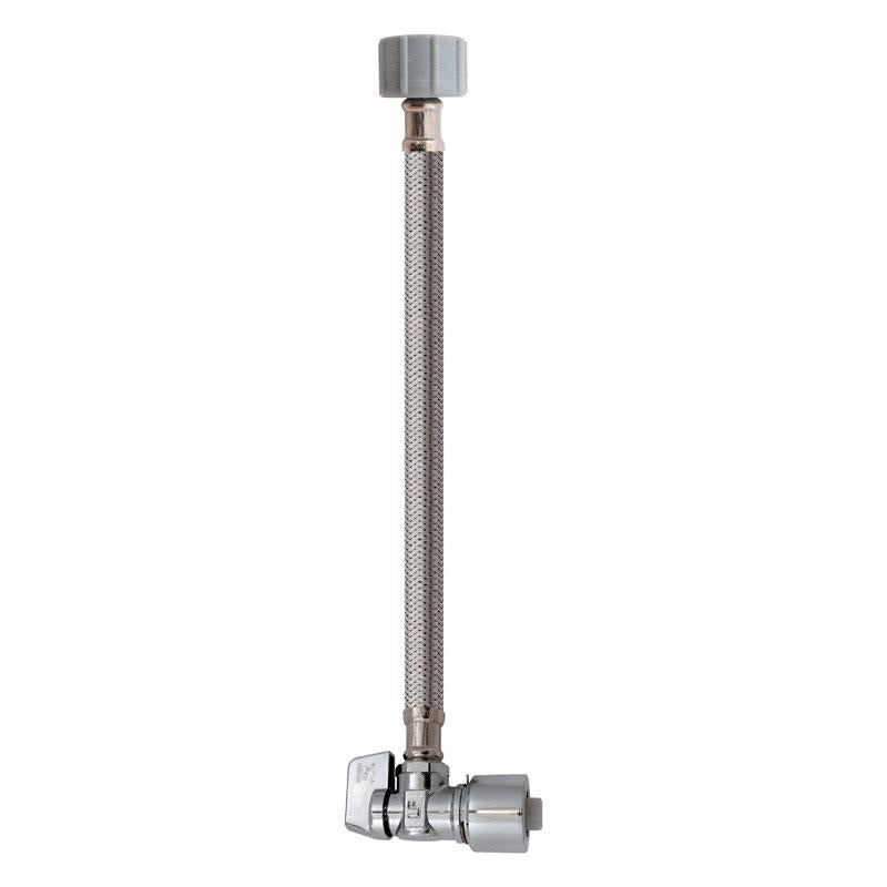 KEENEY - Keeney Quick Lock 1/2 in. Push in. IP 12 in. Stainless Steel Toilet Supply Line