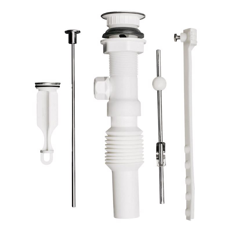 PLUMB PAK - Plumb Pak Flex N Fix 1-1/4 in. D Chrome Plastic Pop-Up Lavatory Drain