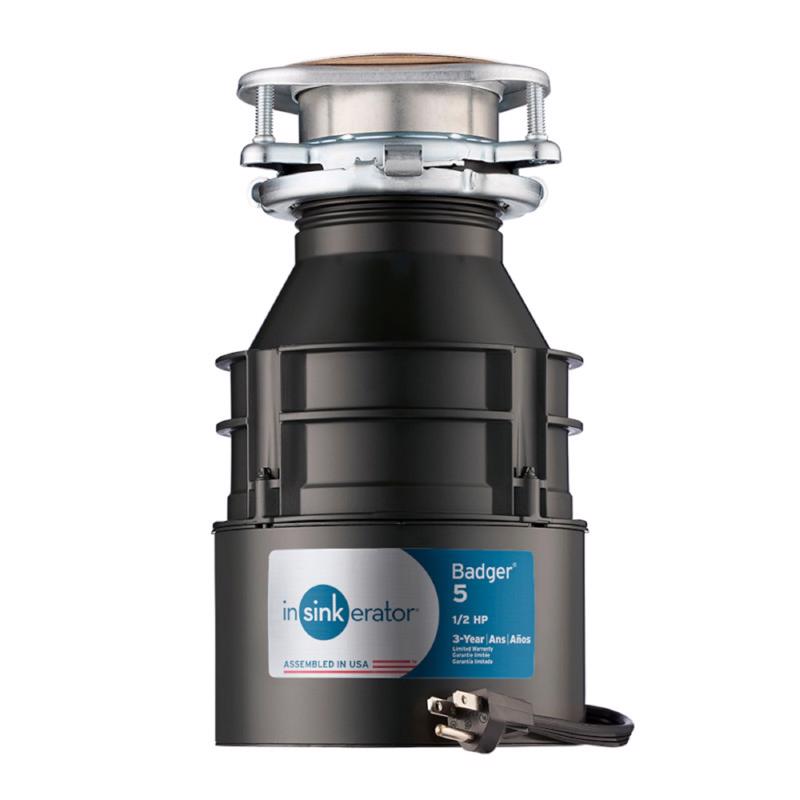 INSINKERATOR - InSinkErator Badger 5 CORD 1/2 HP Continuous Feed Garbage Disposal with Power Cord