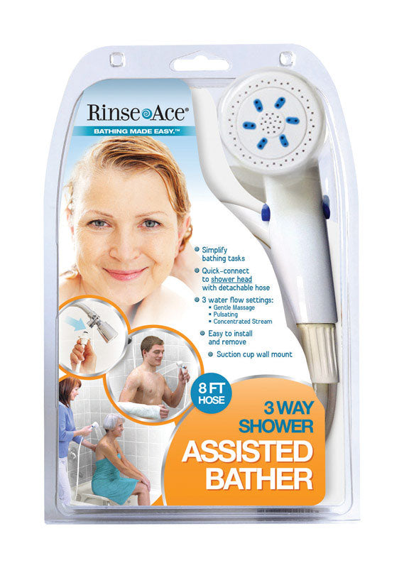 RINSE ACE - Rinse Ace Assisted Bather White ABS 3 settings Handheld Showerhead 2.5 gpm - Case of 4