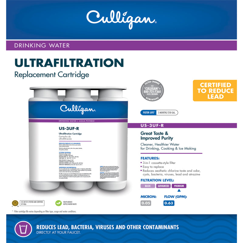 CULLIGAN - Culligan 3-in-1 Filter Under Sink Water Filtration System For Culligan
