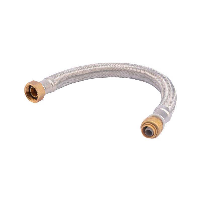 SHARKBITE - SharkBite 1/2 in. Push Fit X 3/4 in. D FIP 15 in. Stainless Steel Water Heater Supply Connector