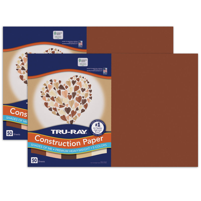 TRU-RAY - Construction Paper, Shades of Me Assortment, 12" x 18", 50 Sheets Per Pack, 2 Packs