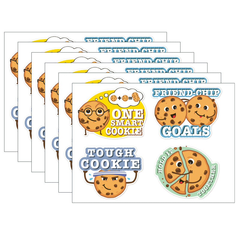 EUREKA - Jumbo Scented Stickers, Chocolate Chip Cookie, 12 Per Pack, 6 Packs