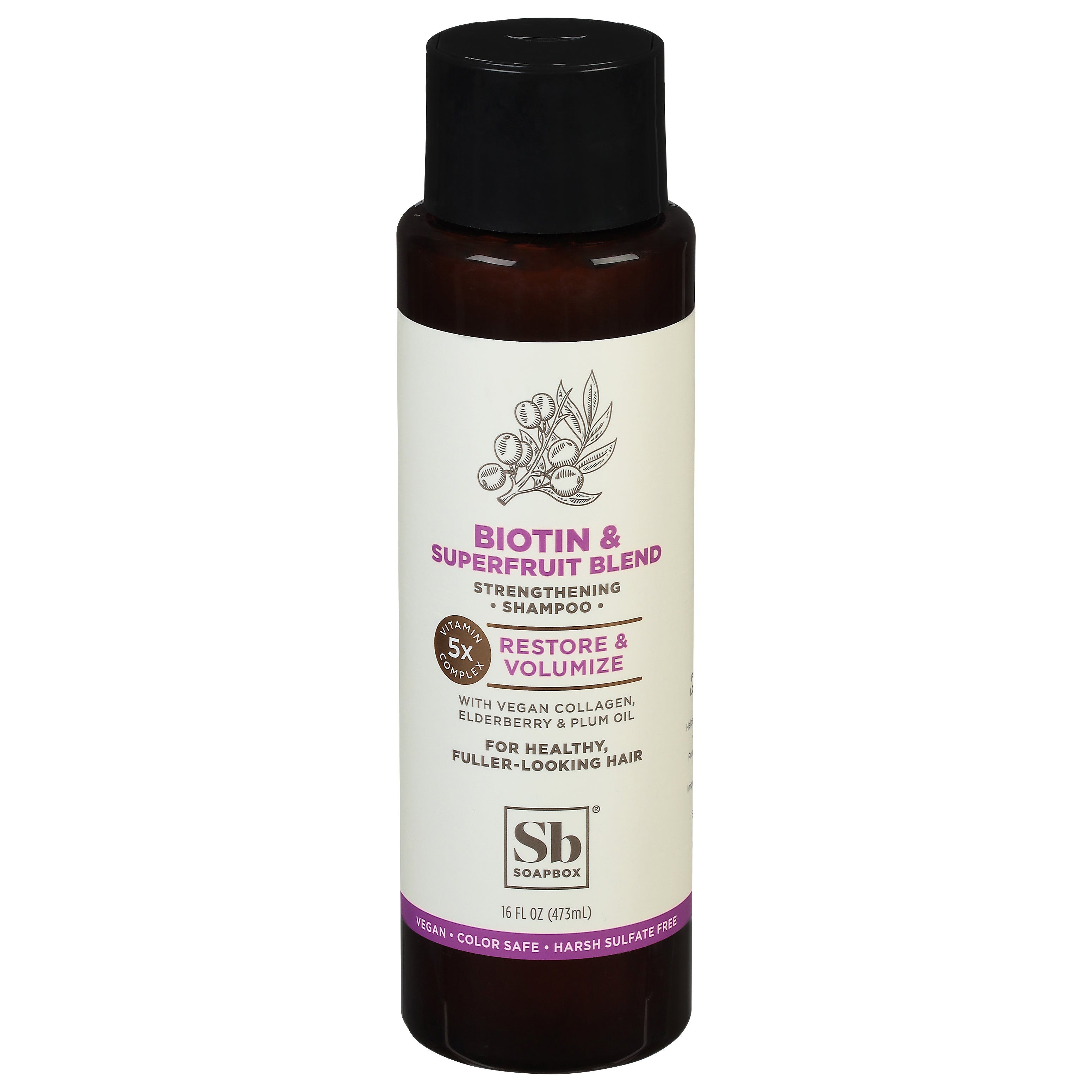 Soapbox Restore & Volumize Strengthening Biotin & Superfruit Blend Shampoo 16 fl oz - Case of 1