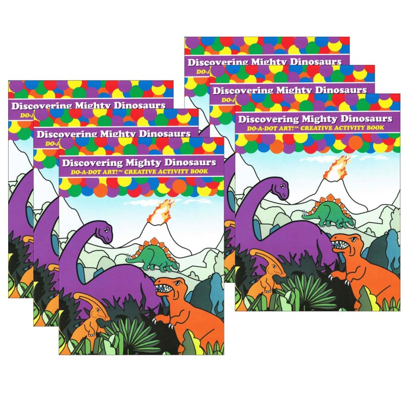 DO-A-DOT ART! - Discovering Mighty Dinosaurs Creative Art & Activity Book, Pack of 6