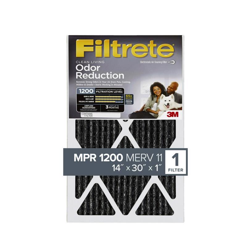 FILTRETE - Filtrete Odor Reduction 30 in. W X 24 in. H X 1 in. D Carbon 11 MERV Pleated Air Filter 1 pk - Case of 4
