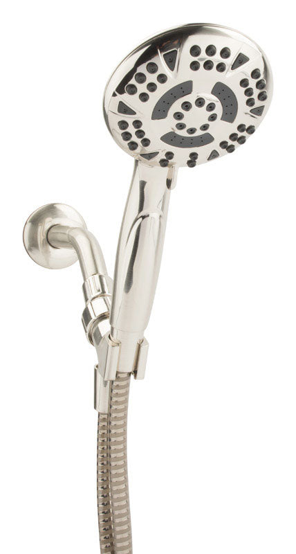 OAKBROOK - OakBrook Brushed Nickel PVC 5 settings Handheld Showerhead 1.8 gpm