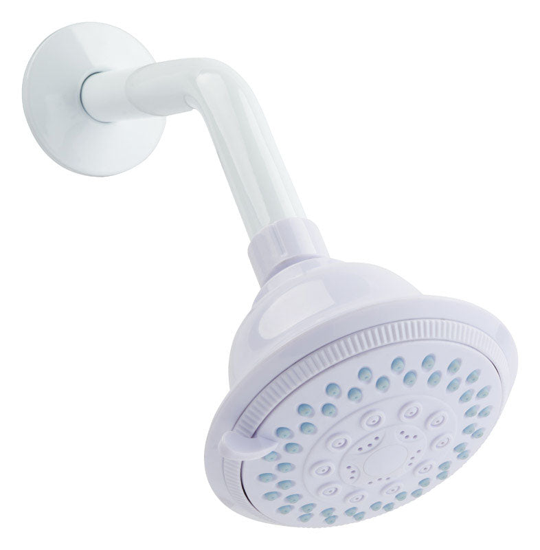 OAKBROOK - OakBrook White PVC 5 settings Wallmount Showerhead 1.8 gpm