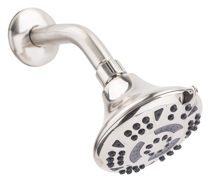 OAKBROOK - OakBrook Brushed Nickel PVC 5 settings Wallmount Showerhead 1.8 gpm