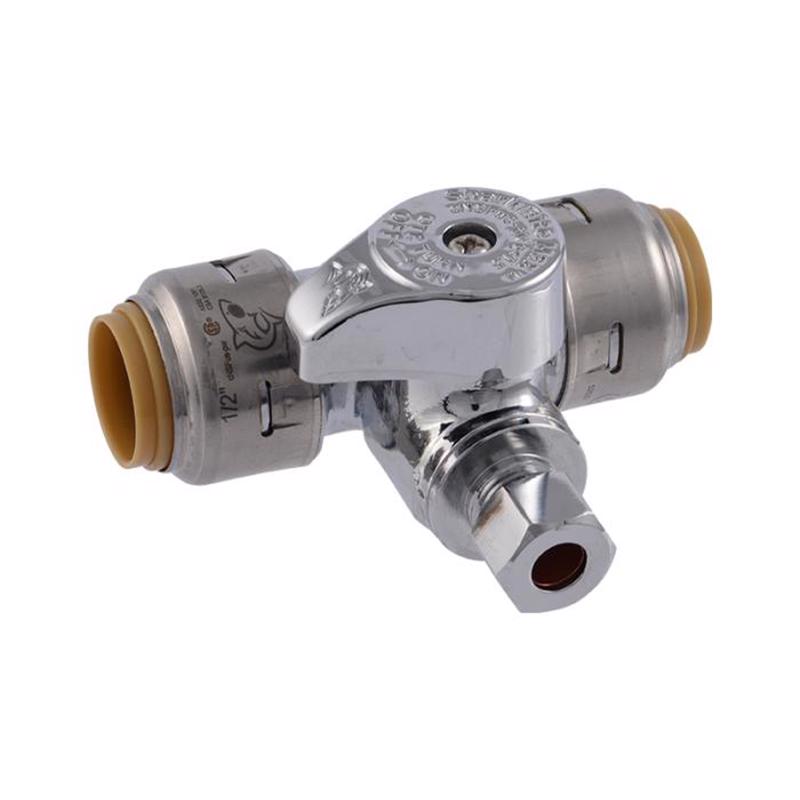 SHARKBITE - SharkBite 1/2 in. PTC X 1/2 in. PTC Brass Tee Stop