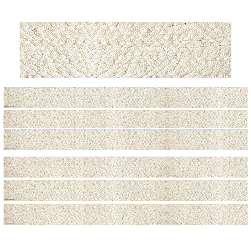TEACHER CREATED RESOURCES - Everyone is Welcome Woven Straight Border Trim, 35 Feet Per Pack, 6 Packs