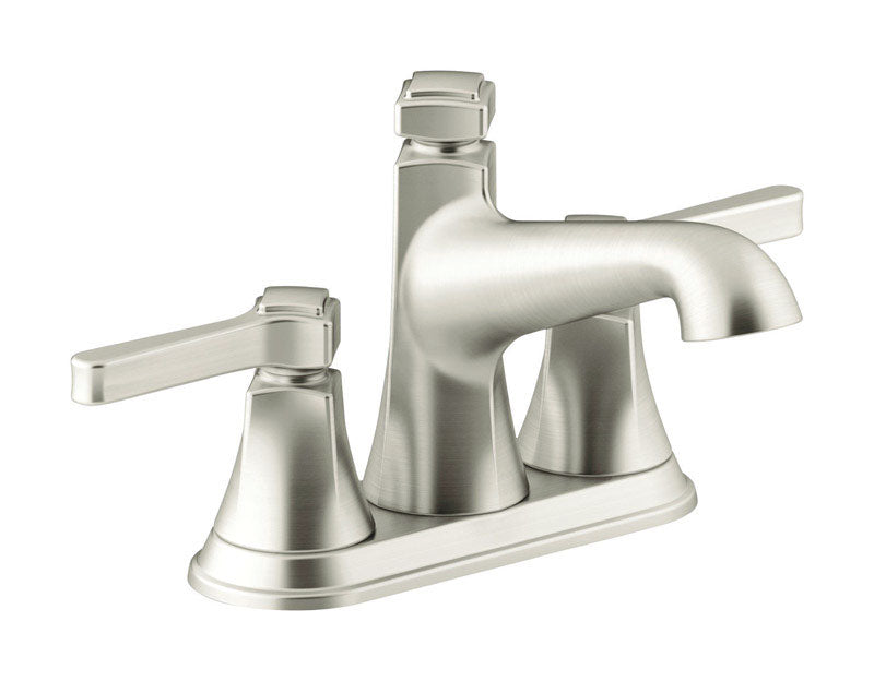 KOHLER - Kohler Georgeson Brushed Nickel Centerset Bathroom Sink Faucet 4 in.