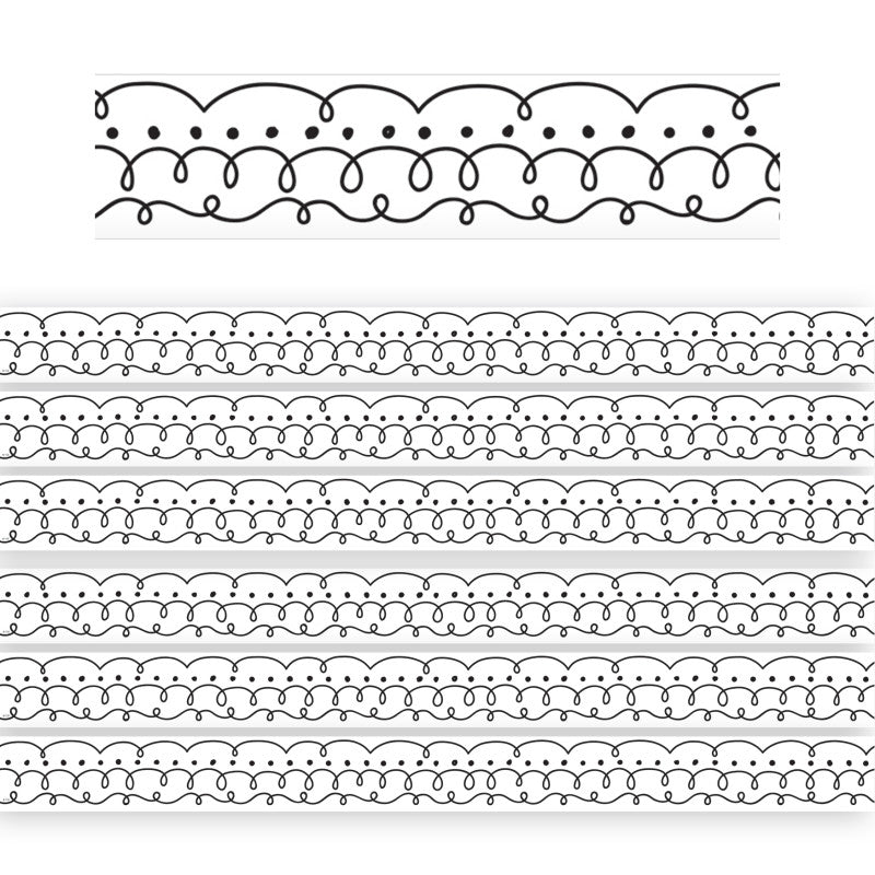 TEACHER CREATED RESOURCES - Squiggles and Dots Die-Cut Border Trim, 35 Feet Per Pack, 6 Packs