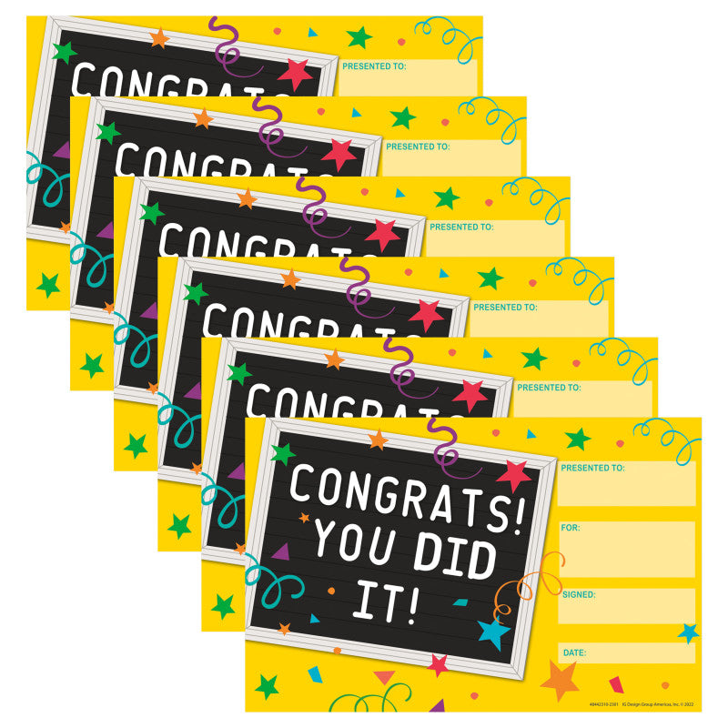 EUREKA - You Did It! Recognition Award, 36 Per Pack, 6 Packs