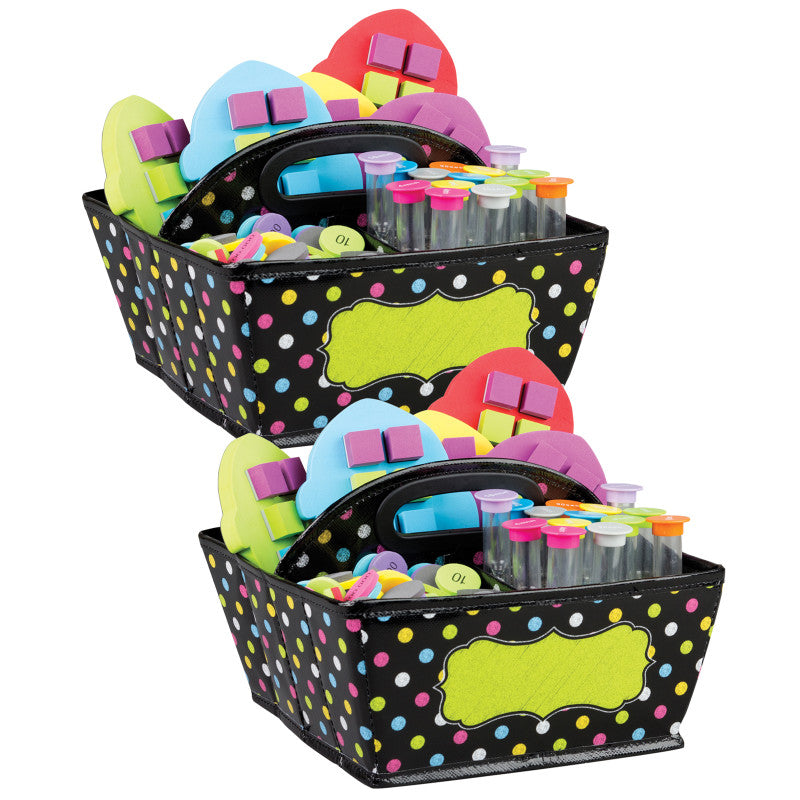 TEACHER CREATED RESOURCES - Chalkboard Brights Storage Caddy, 9" x 9" x 6", Pack of 2