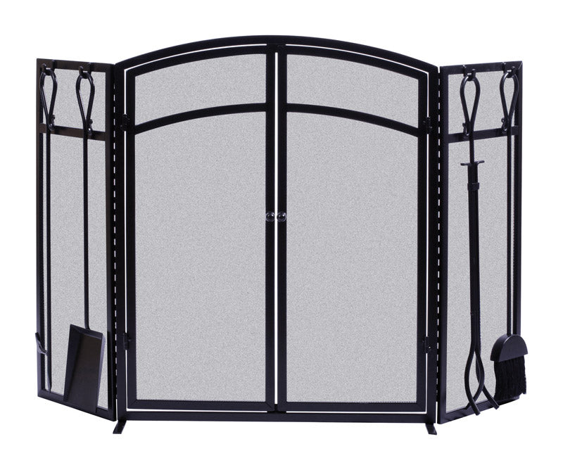 PANACEA - Panacea Open Hearth Black Matte Steel Fireplace Screen