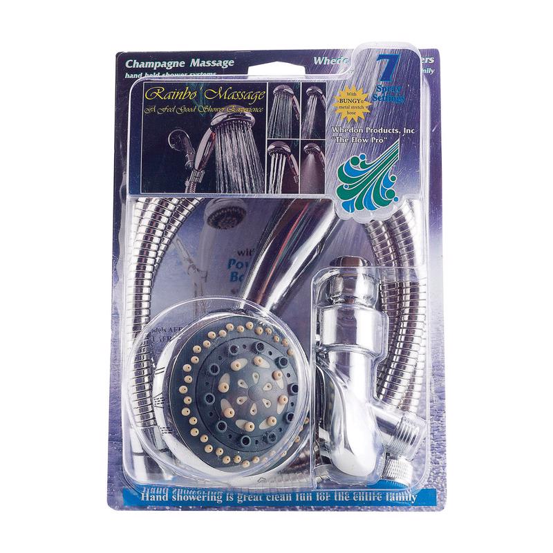 WHEDON - Whedon Rainbo Massage Chrome Plastic 7 settings Handheld Showerhead 2.5 gpm