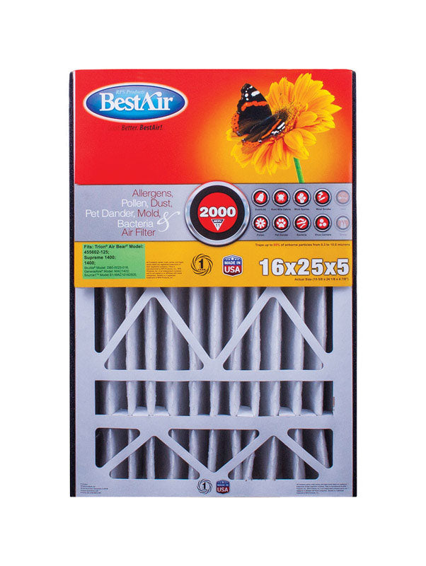 BESTAIR - BestAir 16 in. W X 25 in. H X 5 in. D 11 MERV Pleated Air Filter 1 pk - Case of 3