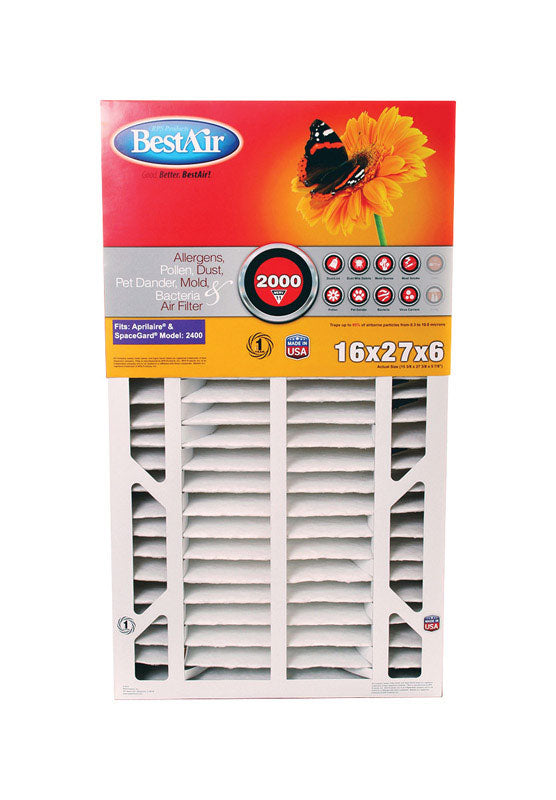 BESTAIR - BestAir 27 in. W X 16 in. H X 6 in. D 11 MERV Pleated Air Filter 1 pk - Case of 2 [A401-SG4-BOX11R]